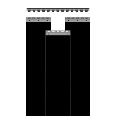 Λωριδοκουρτινες Pvc Αδιαφανες Μαυρες (2x200) mm