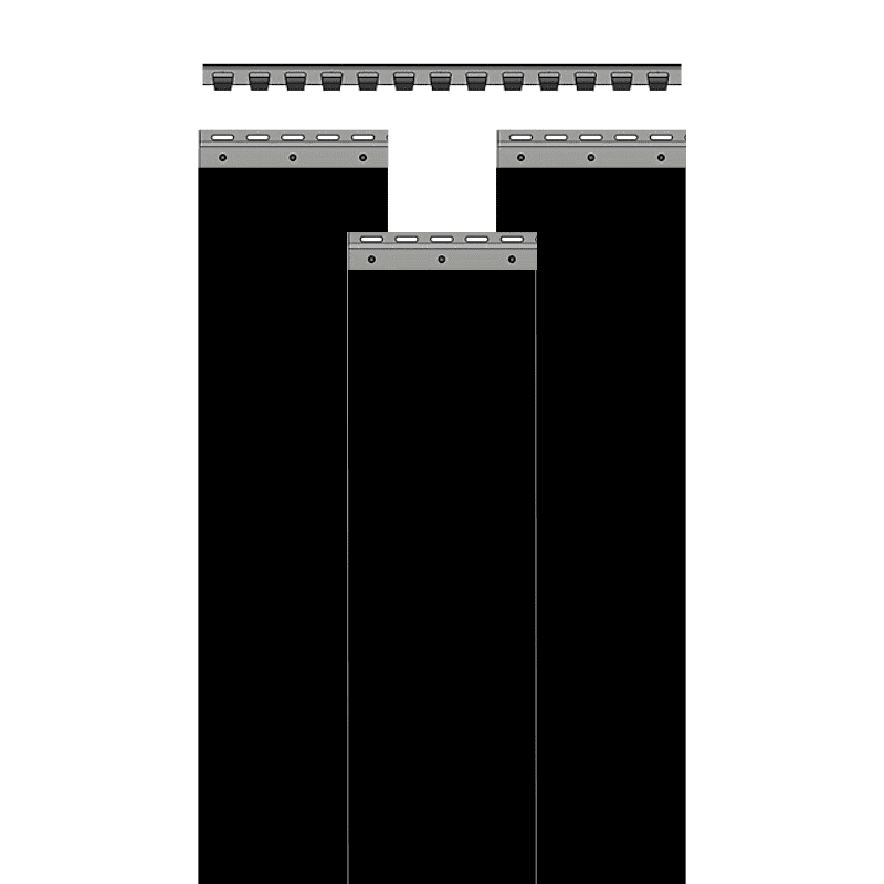 Pvc Strip Curtains Opaque Black (2x200) mm