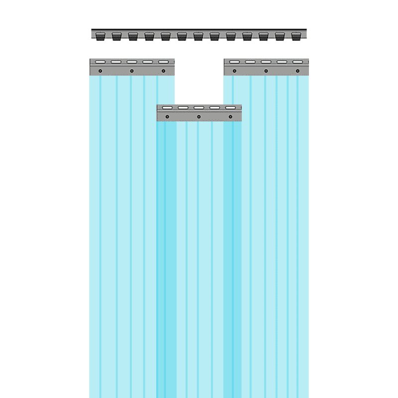 Pvc Strip Polar Double Ribbed Curtains (2x200) mm