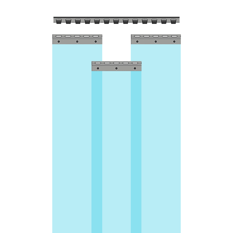 Λωριδοκουρτινες Polar Διαφανες Καταψυξης 2x200 mm