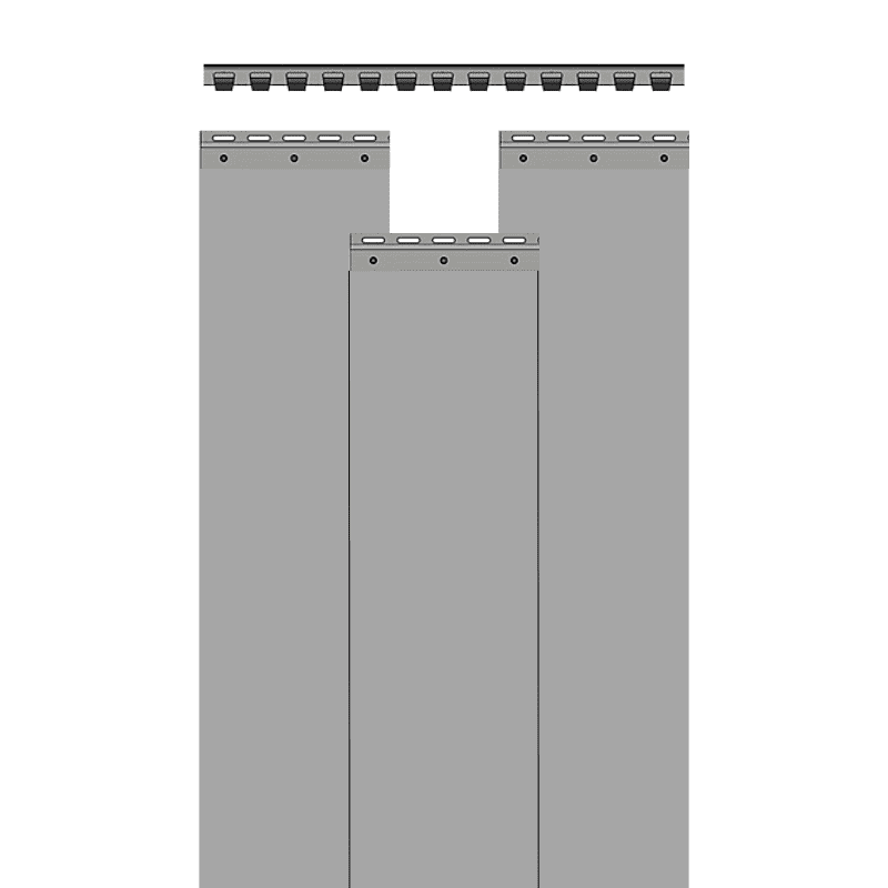 Pvc Strip Curtains Opaque Gray (2x200) mm