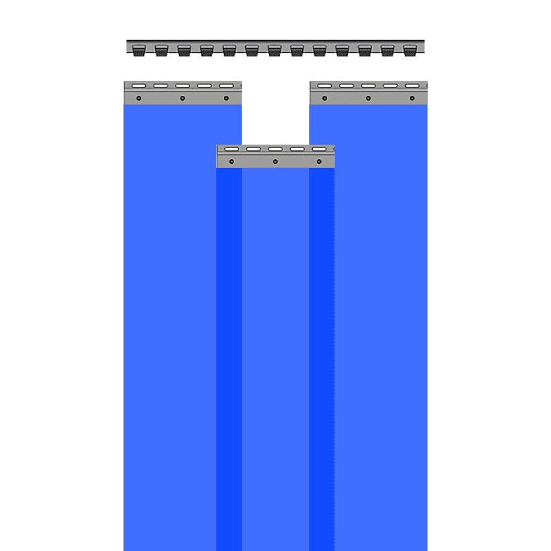 Λωριδοκουρτινες μπλε διαφανες (2x200) mm