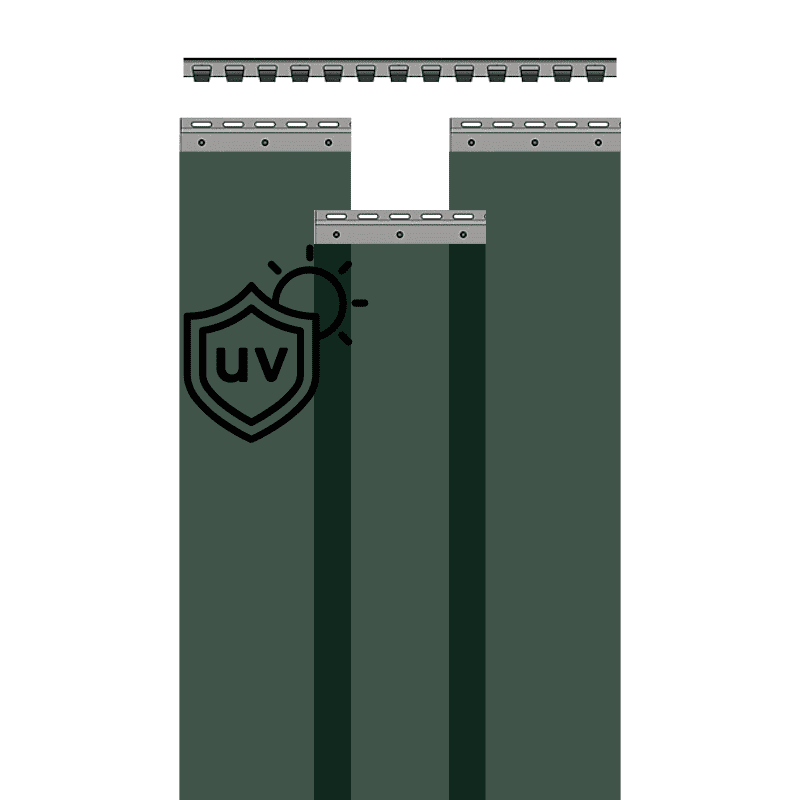 Pvc Curtain Strips Welding Green (2x200) mm